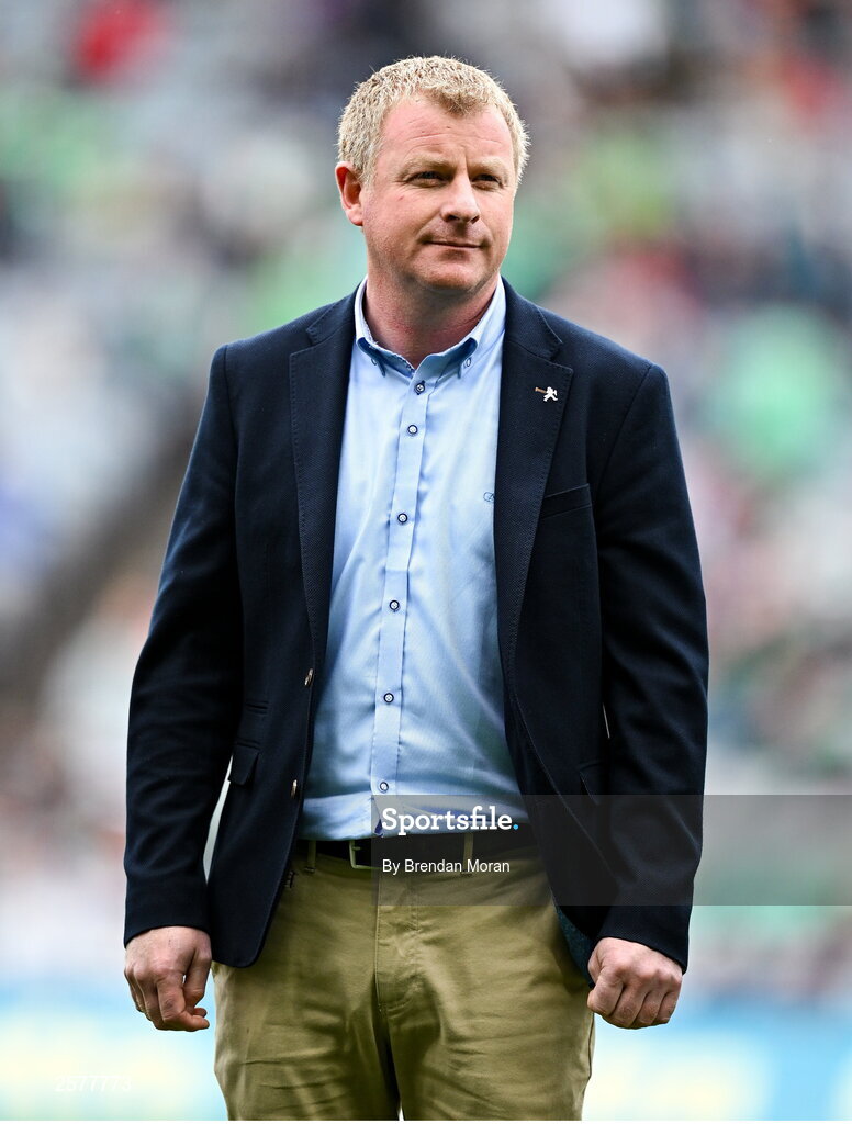 23 July 2023; Stephen Byrne of the Offaly 1998 All-Ireland winning Jubilee team as the team are honoured before the GAA Hurling All-Ireland Senior Championship final match between Kilkenny and Limerick at Croke Park in Dublin. Photo by Brendan Moran/Sportsfile Photo by Brendan Moran/Sportsfile