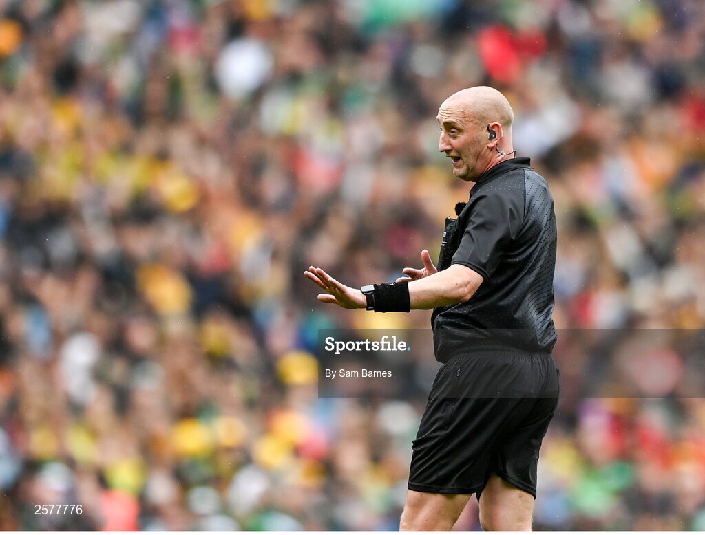 23 July 2023; Referee John Keenan during the GAA Hurling All-Ireland Senior Championship final match between Kilkenny and Limerick at Croke Park in Dublin. Photo by Sam Barnes/Sportsfile