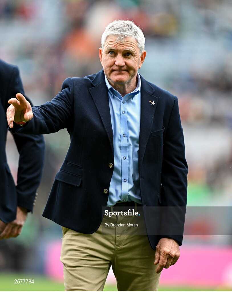 23 July 2023; Martin Hanamy of the Offaly 1998 All-Ireland winning Jubilee team as the team are honoured before the GAA Hurling All-Ireland Senior Championship final match between Kilkenny and Limerick at Croke Park in Dublin. Photo by Brendan Moran/Sportsfile Photo by Brendan Moran/Sportsfile