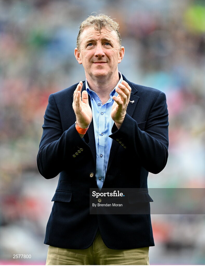 23 July 2023; Brian Whelahan of the Offaly 1998 All-Ireland winning Jubilee team as the team are honoured before the GAA Hurling All-Ireland Senior Championship final match between Kilkenny and Limerick at Croke Park in Dublin. Photo by Brendan Moran/Sportsfile Photo by Brendan Moran/Sportsfile