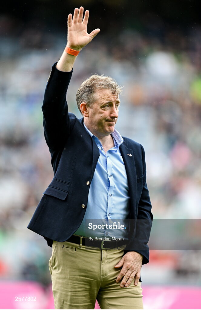 23 July 2023; Brian Whelahan of the Offaly 1998 All-Ireland winning Jubilee team as the team are honoured before the GAA Hurling All-Ireland Senior Championship final match between Kilkenny and Limerick at Croke Park in Dublin. Photo by Brendan Moran/Sportsfile Photo by Brendan Moran/Sportsfile