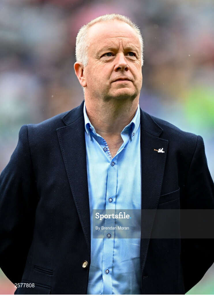 23 July 2023; Joe Errity of the Offaly 1998 All-Ireland winning Jubilee team as the team are honoured before the GAA Hurling All-Ireland Senior Championship final match between Kilkenny and Limerick at Croke Park in Dublin. Photo by Brendan Moran/Sportsfile Photo by Brendan Moran/Sportsfile