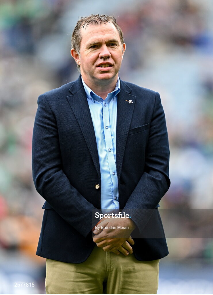 23 July 2023; Colm Cassidy of the Offaly 1998 All-Ireland winning Jubilee team as the team are honoured before the GAA Hurling All-Ireland Senior Championship final match between Kilkenny and Limerick at Croke Park in Dublin. Photo by Brendan Moran/Sportsfile Photo by Brendan Moran/Sportsfile