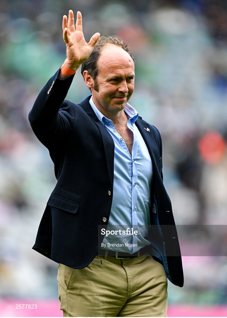 23 July 2023; Ger Oakley of the Offaly 1998 All-Ireland winning Jubilee team as the team are honoured before the GAA Hurling All-Ireland Senior Championship final match between Kilkenny and Limerick at Croke Park in Dublin. Photo by Brendan Moran/Sportsfile Photo by Brendan Moran/Sportsfile
