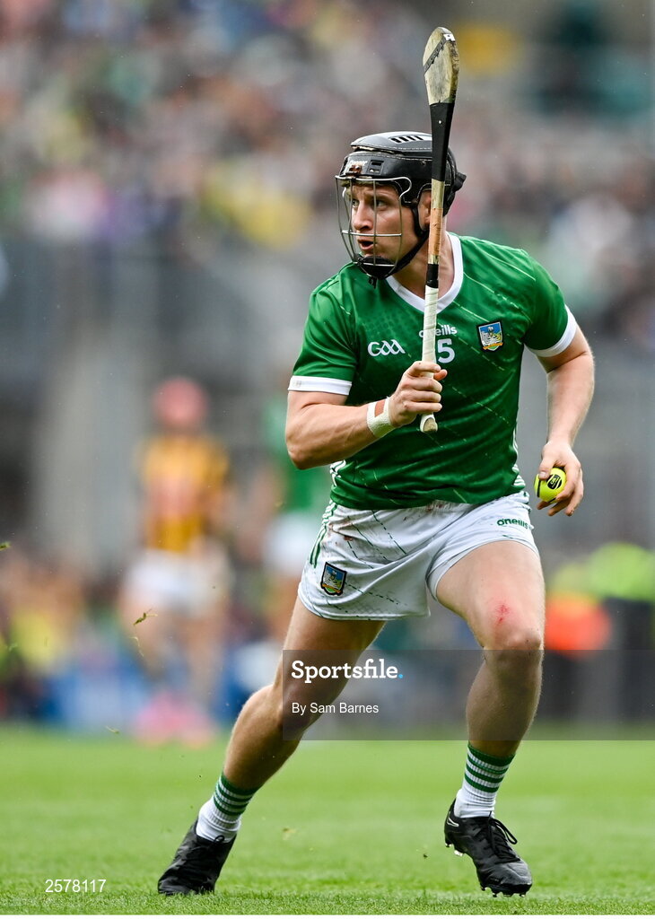 23 July 2023; Peter Casey of Limerick during the GAA Hurling All-Ireland Senior Championship final match between Kilkenny and Limerick at Croke Park in Dublin. Photo by Sam Barnes/Sportsfile