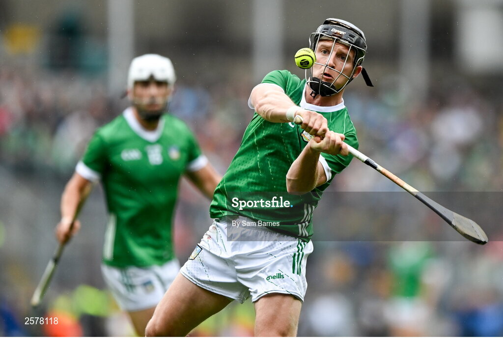 23 July 2023; Peter Casey of Limerick during the GAA Hurling All-Ireland Senior Championship final match between Kilkenny and Limerick at Croke Park in Dublin. Photo by Sam Barnes/Sportsfile