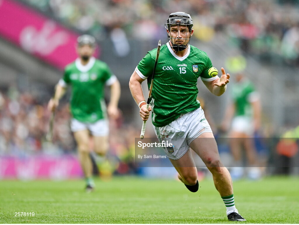 23 July 2023; Peter Casey of Limerick during the GAA Hurling All-Ireland Senior Championship final match between Kilkenny and Limerick at Croke Park in Dublin. Photo by Sam Barnes/Sportsfile
