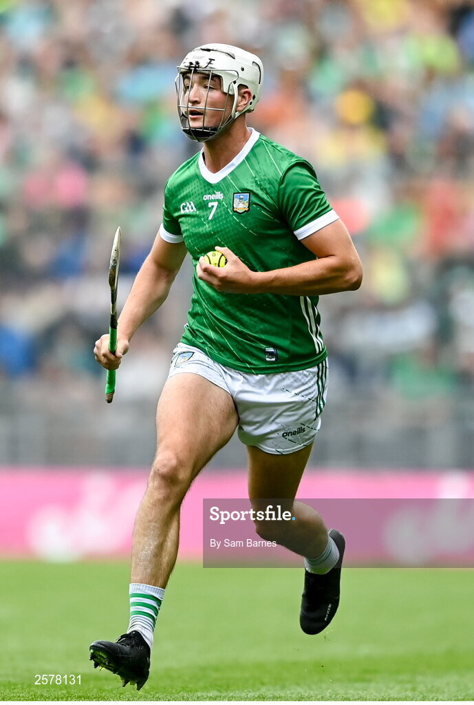 23 July 2023; Kyle Hayes of Limerick during the GAA Hurling All-Ireland Senior Championship final match between Kilkenny and Limerick at Croke Park in Dublin. Photo by Sam Barnes/Sportsfile