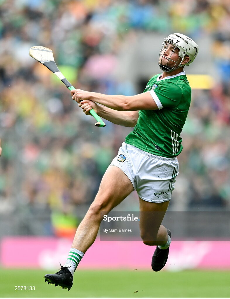 23 July 2023; Kyle Hayes of Limerick during the GAA Hurling All-Ireland Senior Championship final match between Kilkenny and Limerick at Croke Park in Dublin. Photo by Sam Barnes/Sportsfile