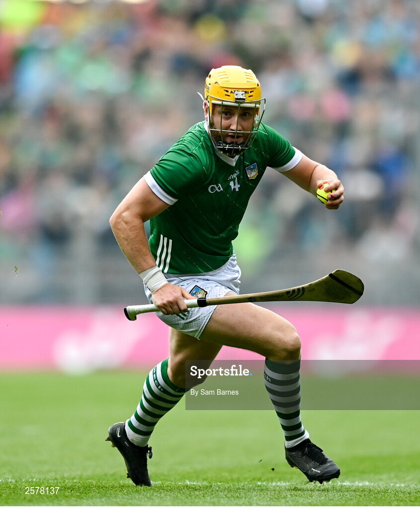 23 July 2023; Séamus Flanagan of Limerick during the GAA Hurling All-Ireland Senior Championship final match between Kilkenny and Limerick at Croke Park in Dublin. Photo by Sam Barnes/Sportsfile