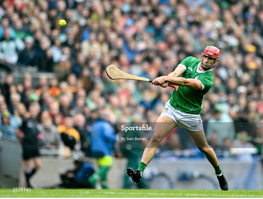 23 July 2023; Barry Nash of Limerick during the GAA Hurling All-Ireland Senior Championship final match between Kilkenny and Limerick at Croke Park in Dublin. Photo by Sam Barnes/Sportsfile