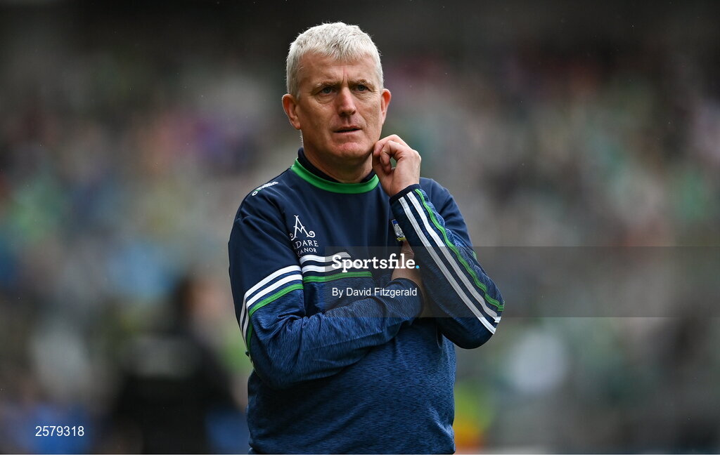 23 July 2023; Limerick manager John Kiely during the GAA Hurling All-Ireland Senior Championship final match between Kilkenny and Limerick at Croke Park in Dublin. Photo by David Fitzgerald/Sportsfile