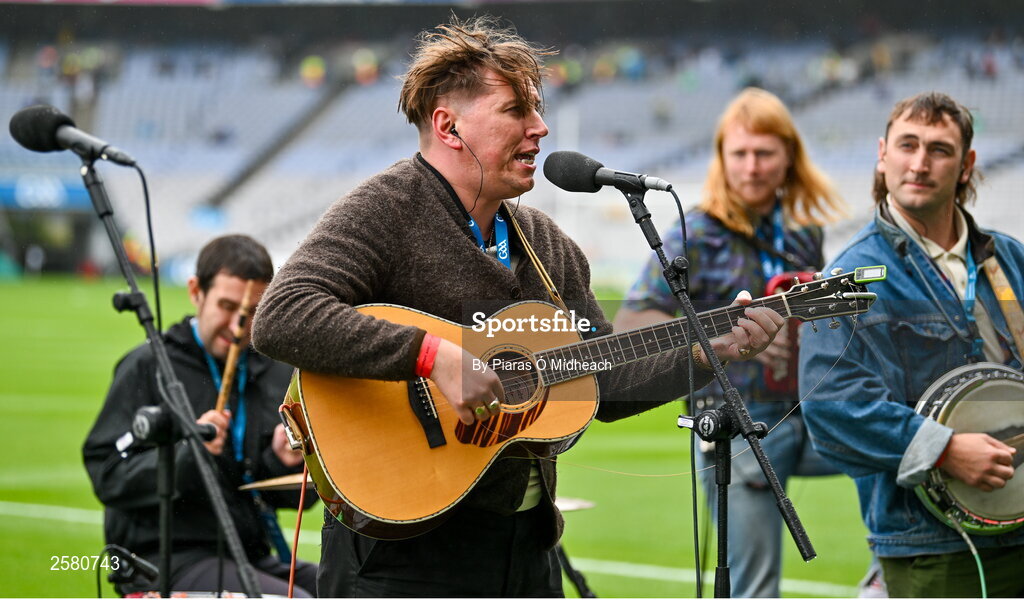 23 July 2023; The Mary Wallopers playing before the GAA Hurling All-Ireland Senior Championship final match between Kilkenny and Limerick at Croke Park in Dublin. Photo by Piaras Ó Mídheach/Sportsfile