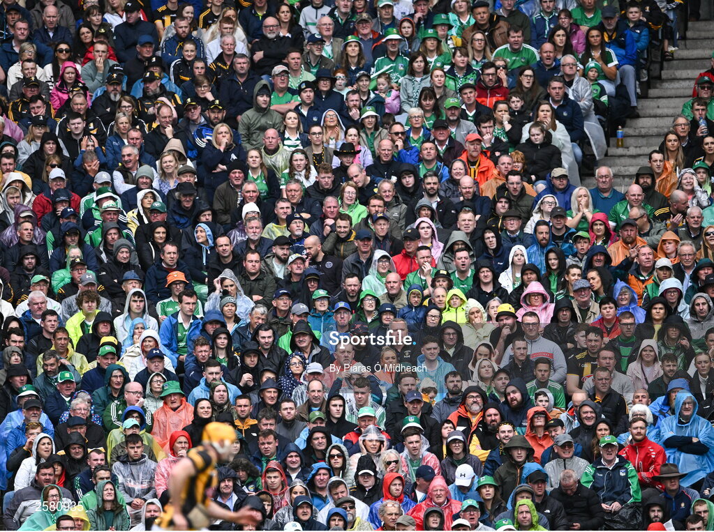 23 July 2023; Spectators during the GAA Hurling All-Ireland Senior Championship final match between Kilkenny and Limerick at Croke Park in Dublin. Photo by Piaras Ó Mídheach/Sportsfile