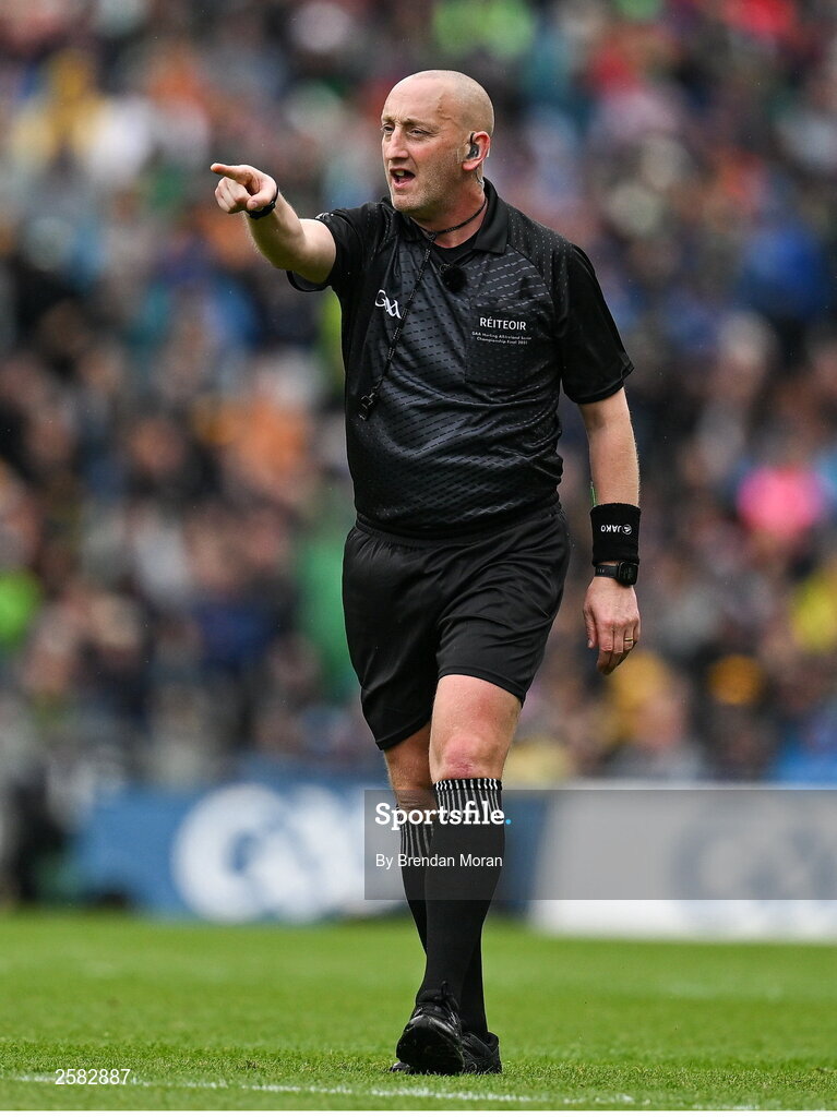 23 July 2023; Referee John Keenan during the GAA Hurling All-Ireland Senior Championship final match between Kilkenny and Limerick at Croke Park in Dublin. Photo by Brendan Moran/Sportsfile