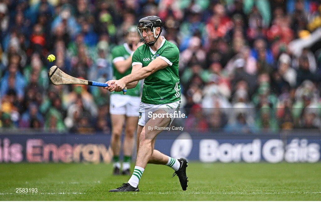 23 July 2023; Diarmaid Byrnes of Limerick during the GAA Hurling All-Ireland Senior Championship final match between Kilkenny and Limerick at Croke Park in Dublin. Photo by Ramsey Cardy/Sportsfile