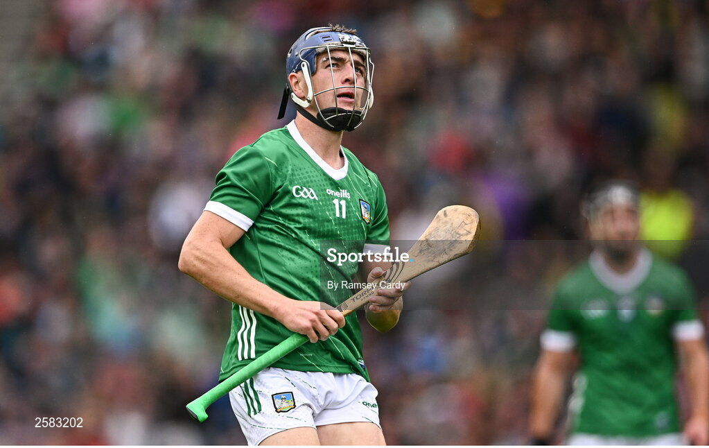 23 July 2023; David Reidy of Limerick during the GAA Hurling All-Ireland Senior Championship final match between Kilkenny and Limerick at Croke Park in Dublin. Photo by Ramsey Cardy/Sportsfile