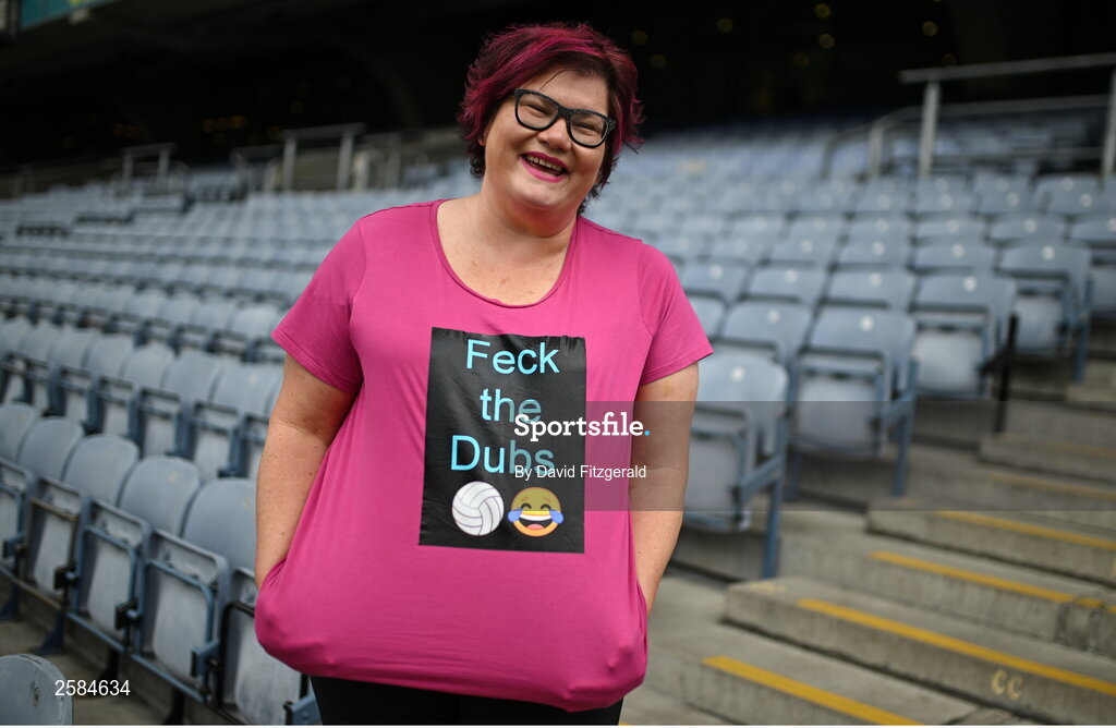 30 July 2023; Kerry supporter Angie Russell before the GAA Football All-Ireland Senior Championship final match between Dublin and Kerry at Croke Park in Dublin. Photo by David Fitzgerald/Sportsfile