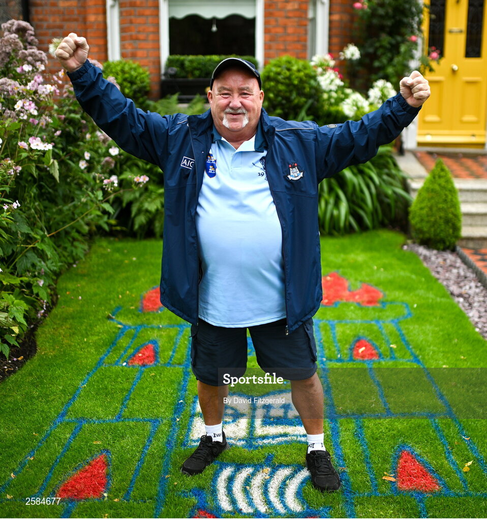 30 July 2023; Dublin supporter Billy Haney, from Glasnevin, before the GAA Football All-Ireland Senior Championship final match between Dublin and Kerry at Croke Park in Dublin. Photo by David Fitzgerald/Sportsfile