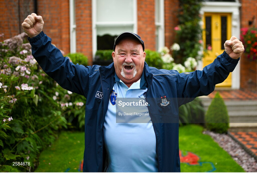 30 July 2023; Dublin supporter Billy Haney, from Glasnevin, before the GAA Football All-Ireland Senior Championship final match between Dublin and Kerry at Croke Park in Dublin. Photo by David Fitzgerald/Sportsfile