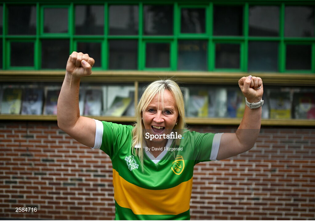 30 July 2023; Kerry supporter Andrea O'Connor, from Tralee, before the GAA Football All-Ireland Senior Championship final match between Dublin and Kerry at Croke Park in Dublin. Photo by David Fitzgerald/Sportsfile