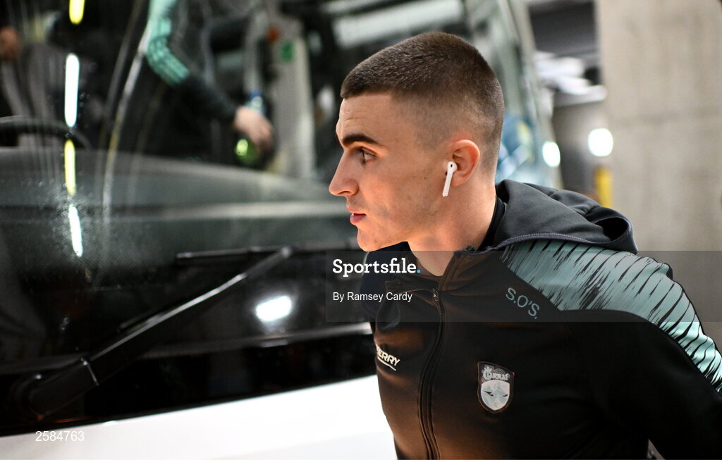 30 July 2023; Sean O'Shea of Kerry arrives before the GAA Football All-Ireland Senior Championship final match between Dublin and Kerry at Croke Park in Dublin. Photo by Ramsey Cardy/Sportsfile