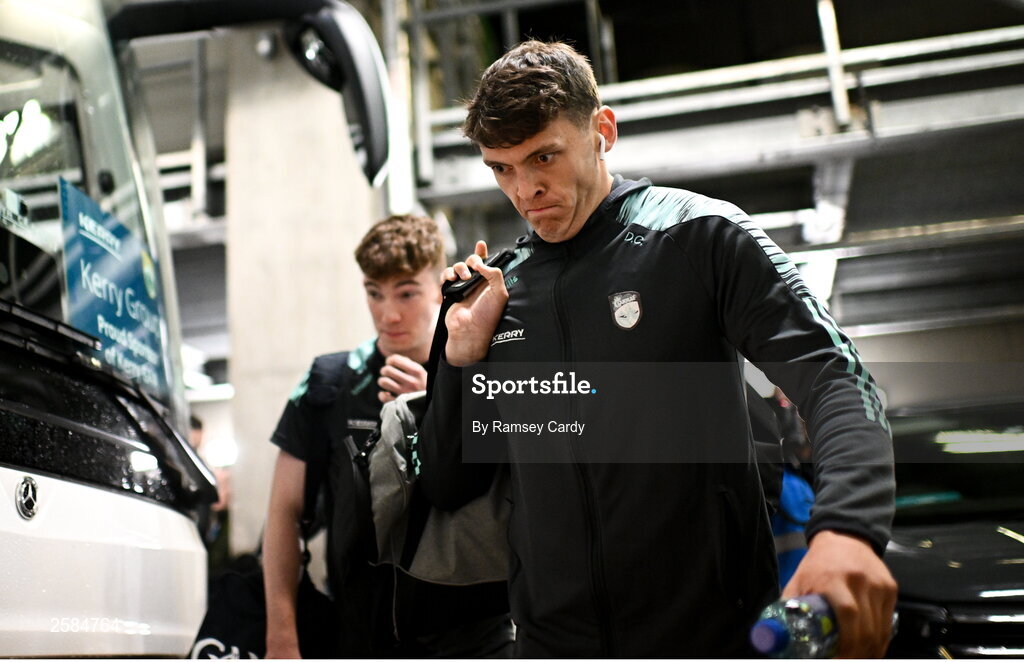 30 July 2023; David Clifford of Kerry arrives before the GAA Football All-Ireland Senior Championship final match between Dublin and Kerry at Croke Park in Dublin. Photo by Ramsey Cardy/Sportsfile