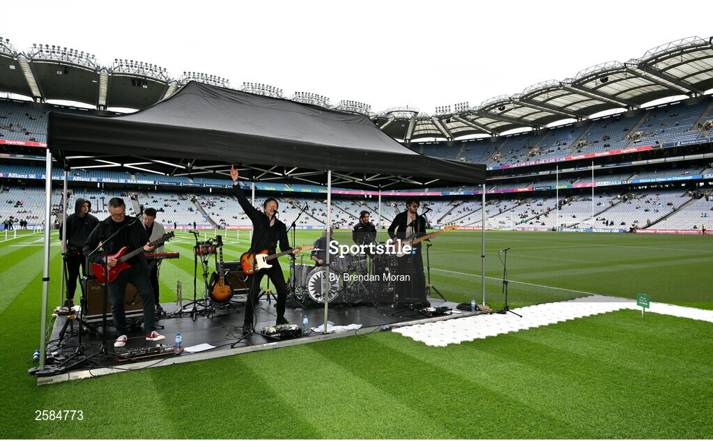 30 July 2023; The Stunning entertain the crowd before the GAA Football All-Ireland Senior Championship final match between Dublin and Kerry at Croke Park in Dublin. Photo by Brendan Moran/Sportsfile