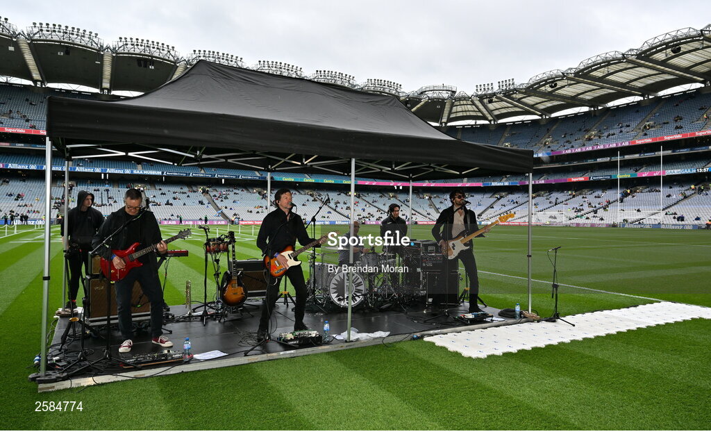 30 July 2023; The Stunning entertain the crowd before the GAA Football All-Ireland Senior Championship final match between Dublin and Kerry at Croke Park in Dublin. Photo by Brendan Moran/Sportsfile