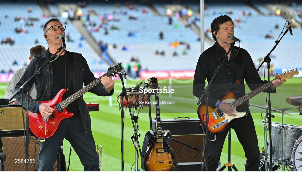 30 July 2023; The Stunning entertain the crowd before the GAA Football All-Ireland Senior Championship final match between Dublin and Kerry at Croke Park in Dublin. Photo by Brendan Moran/Sportsfile