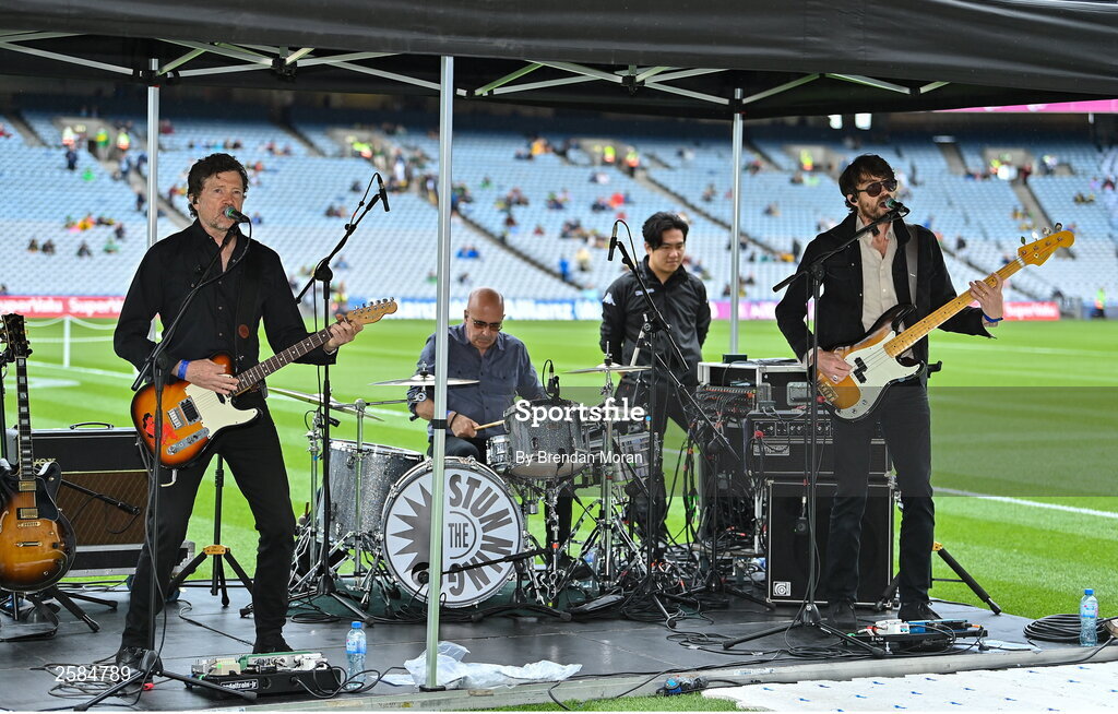30 July 2023; The Stunning entertain the crowd before the GAA Football All-Ireland Senior Championship final match between Dublin and Kerry at Croke Park in Dublin. Photo by Brendan Moran/Sportsfile