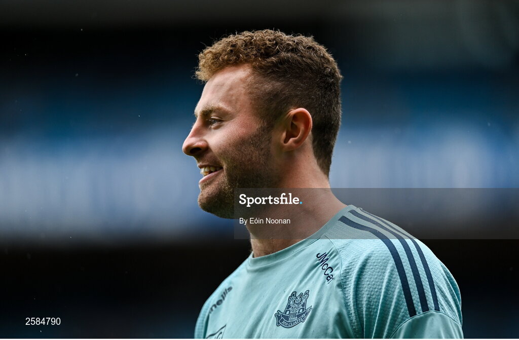 30 July 2023; Jack McCaffrey of Dublin before the GAA Football All-Ireland Senior Championship final match between Dublin and Kerry at Croke Park in Dublin. Photo by Eóin Noonan/Sportsfile