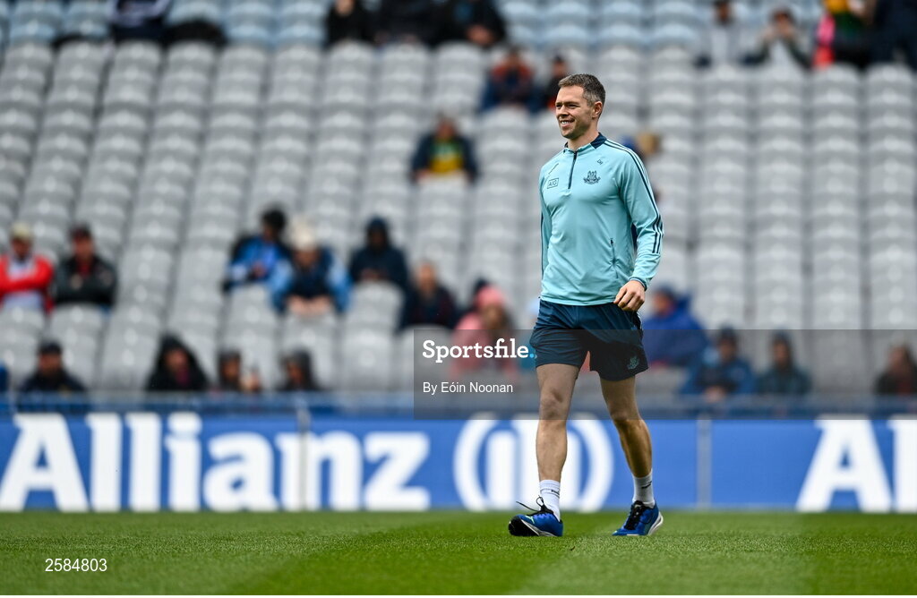 30 July 2023; Dean Rock of Dublin walks the pitch before the GAA Football All-Ireland Senior Championship final match between Dublin and Kerry at Croke Park in Dublin. Photo by Eóin Noonan/Sportsfile