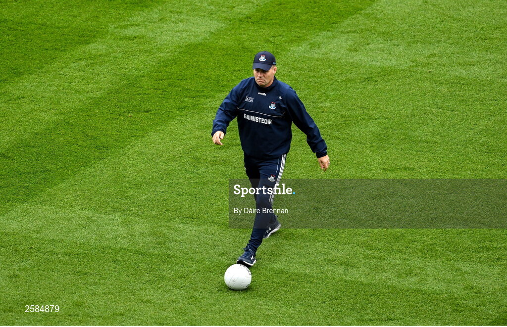 30 July 2023; Dublin manager Dessie Farrell ahead of the GAA Football All-Ireland Senior Championship final match between Dublin and Kerry at Croke Park in Dublin. Photo by Daire Brennan/Sportsfile