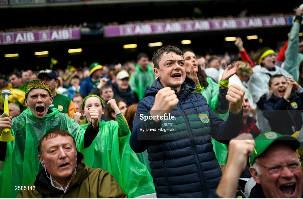 30 July 2023; A Kerry supporter during the GAA Football All-Ireland Senior Championship final match between Dublin and Kerry at Croke Park in Dublin. Photo by David Fitzgerald/Sportsfile