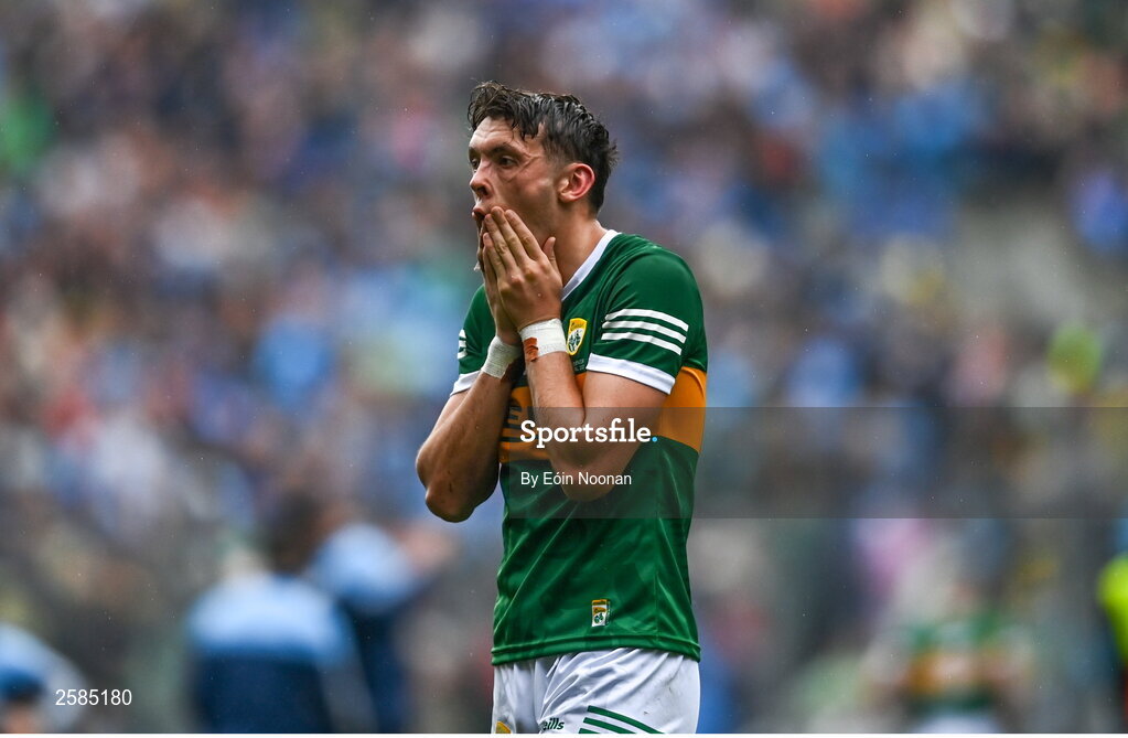 30 July 2023; David Clifford of Kerry after the GAA Football All-Ireland Senior Championship final match between Dublin and Kerry at Croke Park in Dublin. Photo by Eóin Noonan/Sportsfile