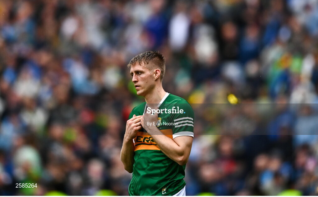 30 July 2023; A dejected Killian Spillane of Kerry after the GAA Football All-Ireland Senior Championship final match between Dublin and Kerry at Croke Park in Dublin. Photo by Eóin Noonan/Sportsfile