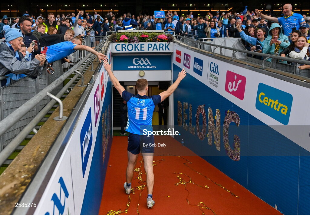 30 July 2023; Paul Mannion of Dublin leaves the pitch after his side's victory in the GAA Football All-Ireland Senior Championship final match between Dublin and Kerry at Croke Park in Dublin. Photo by Seb Daly/Sportsfile