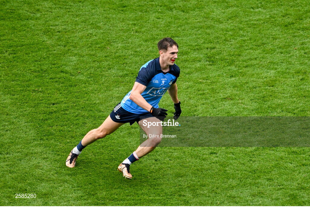 30 July 2023; Michael Fitzsimons of Dublin celebrates after the GAA Football All-Ireland Senior Championship final match between Dublin and Kerry at Croke Park in Dublin. Photo by Daire Brennan/Sportsfile