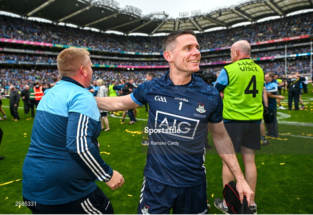 30 July 2023; Dublin goalkeeper Stephen Cluxton after the GAA Football All-Ireland Senior Championship final match between Dublin and Kerry at Croke Park in Dublin. Photo by Ramsey Cardy/Sportsfile