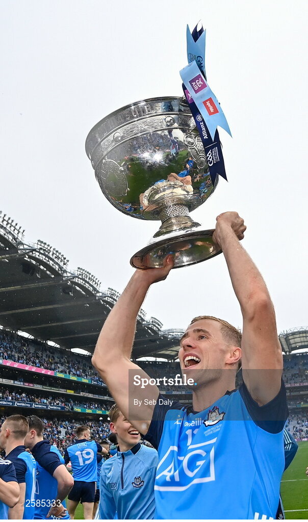 30 July 2023; Paul Mannion of Dublin celebrates with the Sam Maguire Cup after his side's victory in the GAA Football All-Ireland Senior Championship final match between Dublin and Kerry at Croke Park in Dublin. Photo by Seb Daly/Sportsfile