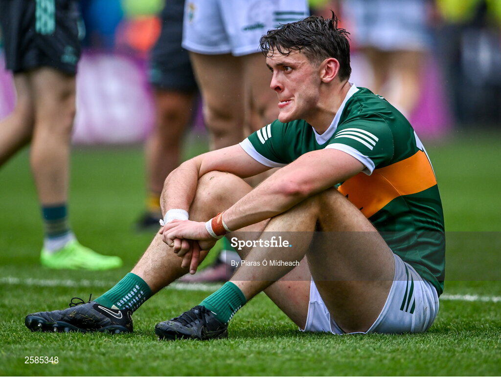30 July 2023; Kerry captain David Clifford after his side's defeat in the GAA Football All-Ireland Senior Championship final match between Dublin and Kerry at Croke Park in Dublin. Photo by Piaras Ó Mídheach/Sportsfile
