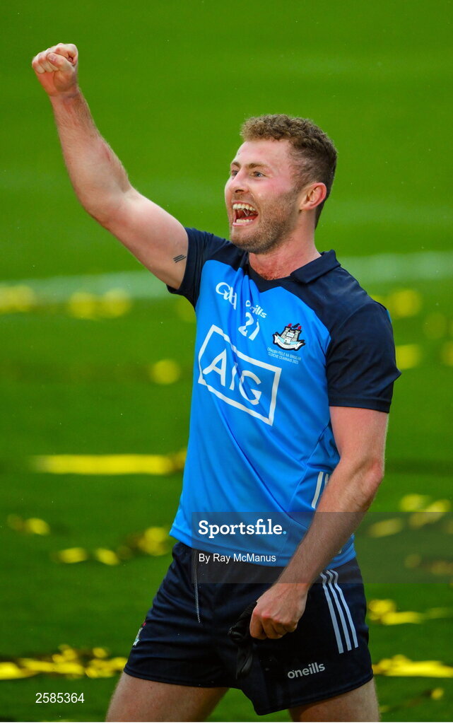 30 July 2023; Jack McCaffrey of Dublin celebrates after the GAA Football All-Ireland Senior Championship final match between Dublin and Kerry at Croke Park in Dublin. Photo by Ray McManus/Sportsfile