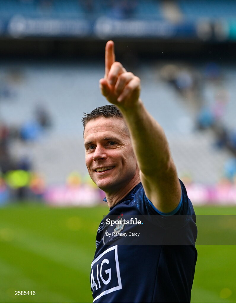 30 July 2023; Dublin goalkeeper Stephen Cluxton after the GAA Football All-Ireland Senior Championship final match between Dublin and Kerry at Croke Park in Dublin. Photo by Ramsey Cardy/Sportsfile
