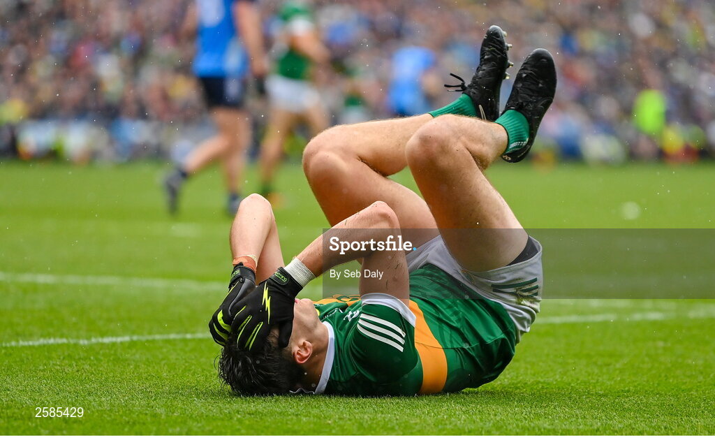 30 July 2023; David Clifford of Kerry reacts during the GAA Football All-Ireland Senior Championship final match between Dublin and Kerry at Croke Park in Dublin. Photo by Seb Daly/Sportsfile