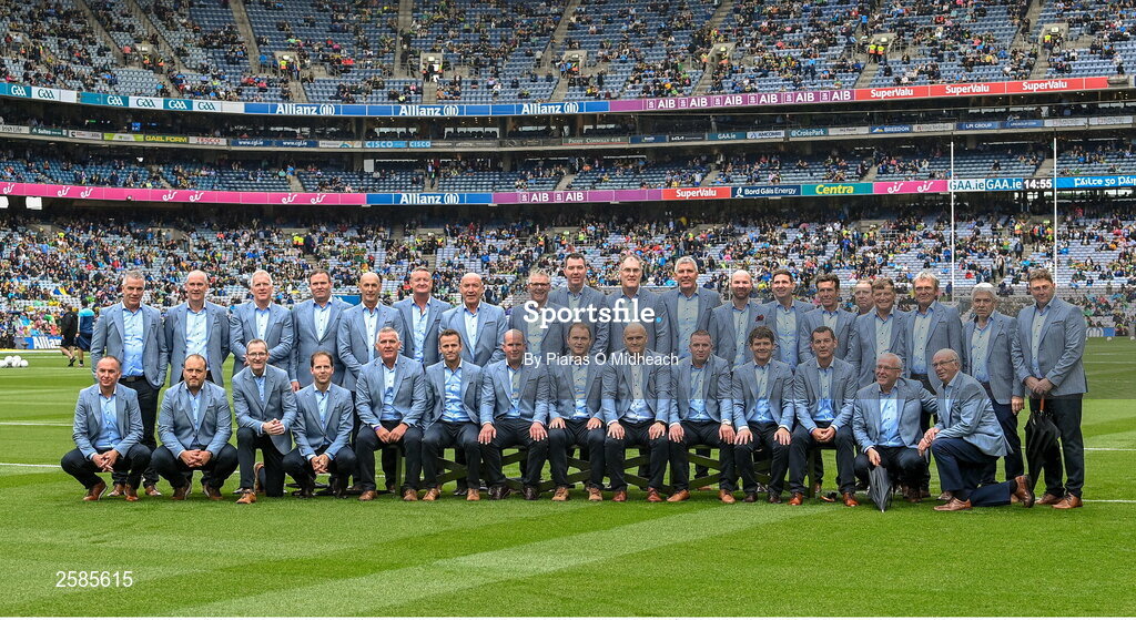 30 July 2023; The 1998 All-Ireland winning Galway jubilee team who were honoured before the GAA Football All-Ireland Senior Championship final match between Dublin and Kerry at Croke Park in Dublin. Photo by Piaras Ó Mídheach/Sportsfile