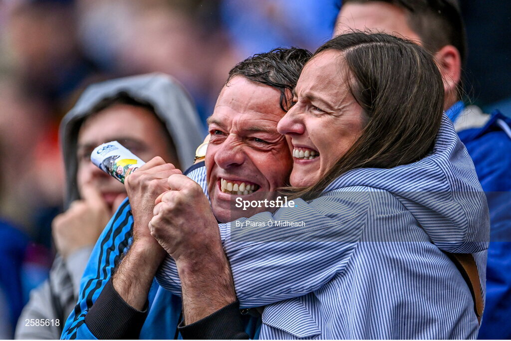 30 July 2023; Dublin supporters during the GAA Football All-Ireland Senior Championship final match between Dublin and Kerry at Croke Park in Dublin. Photo by Piaras Ó Mídheach/Sportsfile