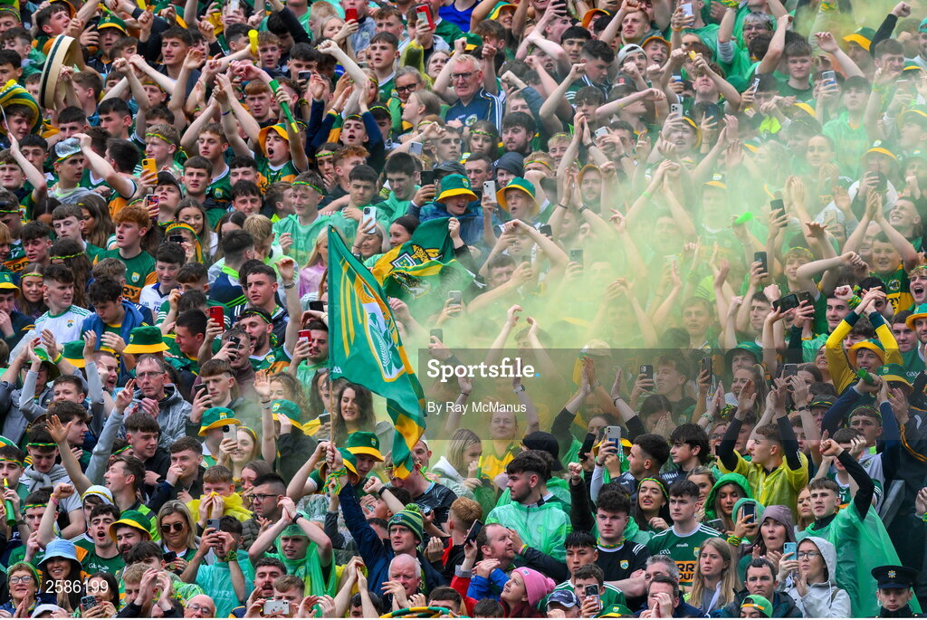 30 July 2023; Kerry supporters, on Hill 16, before the GAA Football All-Ireland Senior Championship final match between Dublin and Kerry at Croke Park in Dublin. Photo by Ray McManus/Sportsfile