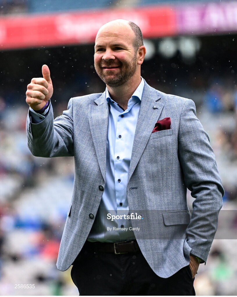 30 July 2023; John Divilly of the 1998 All-Ireland winning Galway jubilee team who were honoured before the GAA Football All-Ireland Senior Championship final match between Dublin and Kerry at Croke Park in Dublin. Photo by Ramsey Cardy/Sportsfile
