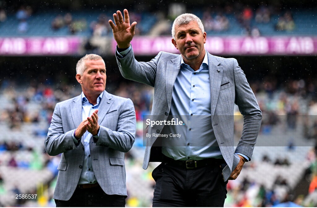 30 July 2023; Kevin Walsh of the 1998 All-Ireland winning Galway jubilee team who were honoured before the GAA Football All-Ireland Senior Championship final match between Dublin and Kerry at Croke Park in Dublin. Photo by Ramsey Cardy/Sportsfile